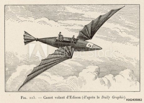 Bild på Edisons Flying Canoe Date 1880